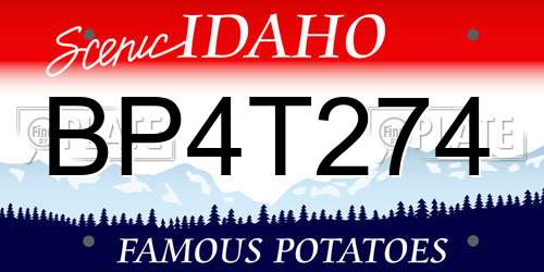 BP4T274 Idaho License Plate
