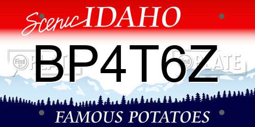 BP4T6Z Idaho License Plate