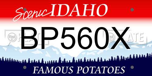 BP560X Idaho License Plate