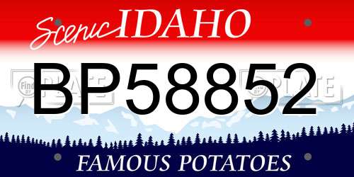 BP58852 Idaho License Plate
