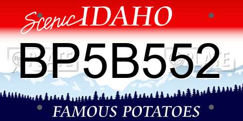 BP5B552 Idaho License Plate