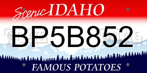 BP5B852 Idaho License Plate