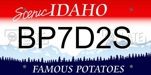 BP7D2S Idaho License Plate