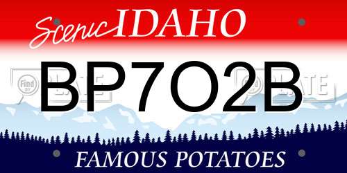 BP7O2B Idaho License Plate