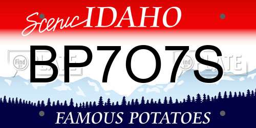 BP7O7S Idaho License Plate