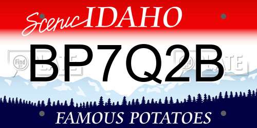 BP7Q2B Idaho License Plate