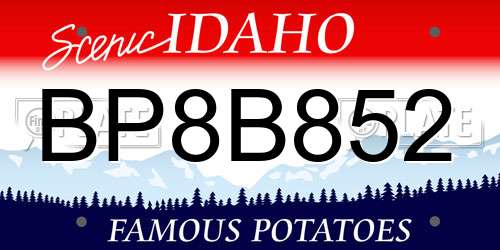 BP8B852 Idaho License Plate