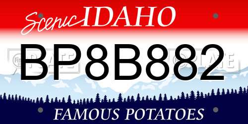 BP8B882 Idaho License Plate