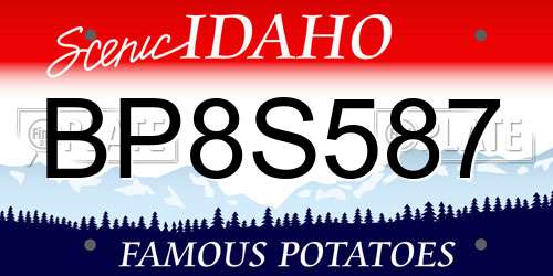 BP8S587 Idaho License Plate