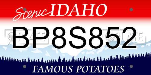 BP8S852 Idaho License Plate