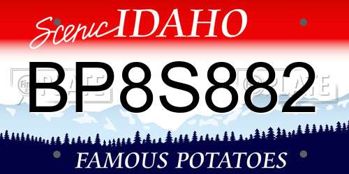 BP8S882 Idaho License Plate
