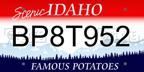 BP8T952 Idaho License Plate