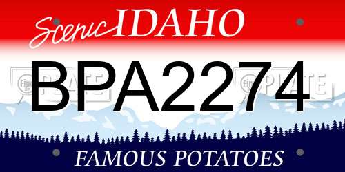 BPA2274 Idaho License Plate