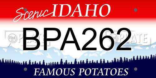 BPA262 Idaho License Plate