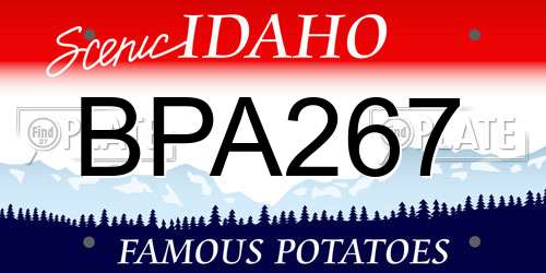 BPA267 Idaho License Plate