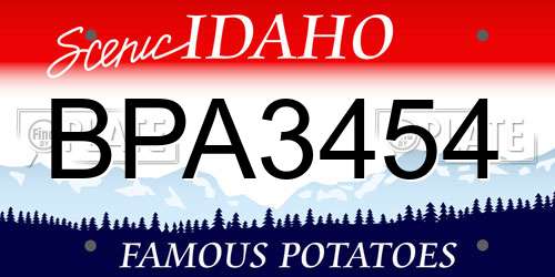 BPA3454 Idaho License Plate