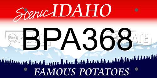 BPA368 Idaho License Plate