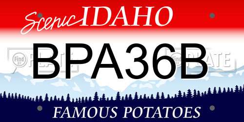 BPA36B Idaho License Plate