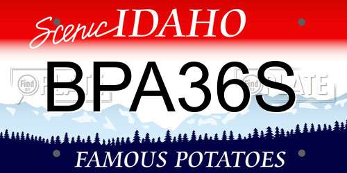 BPA36S Idaho License Plate