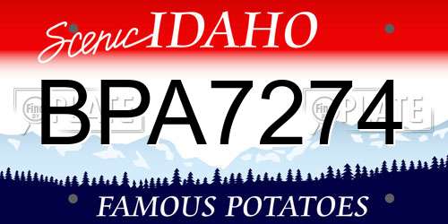 BPA7274 Idaho License Plate