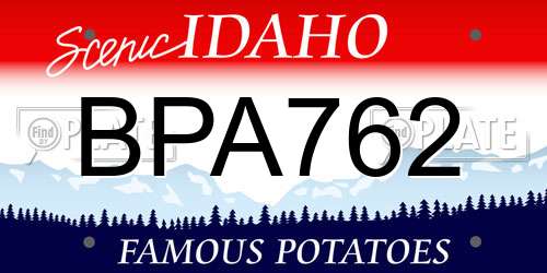 BPA762 Idaho License Plate