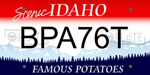 BPA76T Idaho License Plate