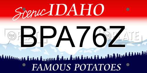 BPA76Z Idaho License Plate