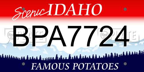 BPA7724 Idaho License Plate