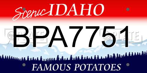 BPA7751 Idaho License Plate