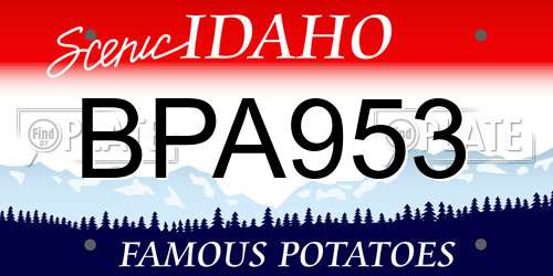 BPA953 Idaho License Plate