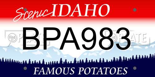 BPA983 Idaho License Plate
