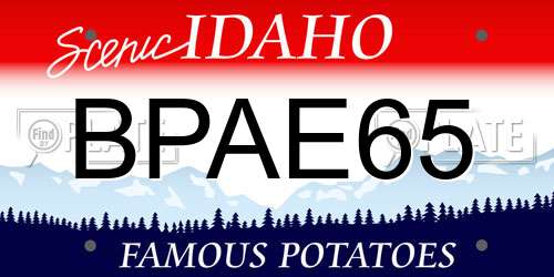 BPAE65 Idaho License Plate