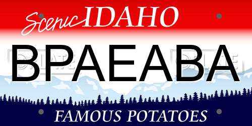 BPAEABA Idaho License Plate