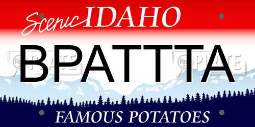 BPATTTA Idaho License Plate