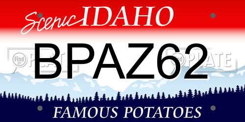 BPAZ62 Idaho License Plate