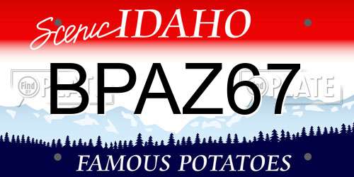 BPAZ67 Idaho License Plate
