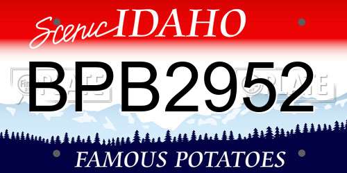 BPB2952 Idaho License Plate