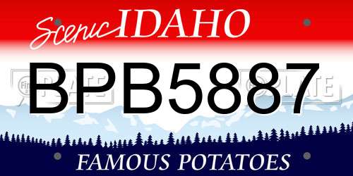 BPB5887 Idaho License Plate