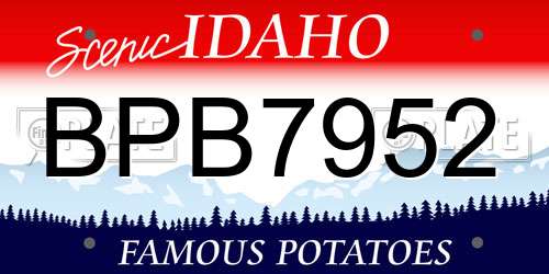 BPB7952 Idaho License Plate