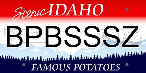 BPBSSSZ Idaho License Plate