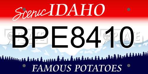 BPE8410 Idaho License Plate