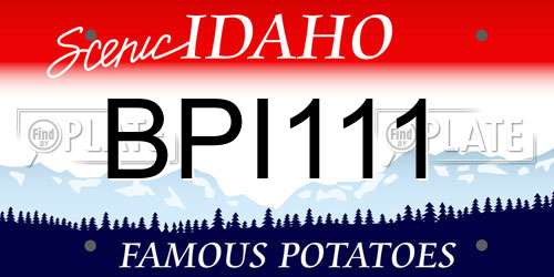 BPI111 Idaho License Plate