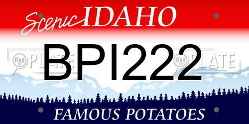 BPI222 Idaho License Plate