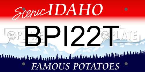 BPI22T Idaho License Plate