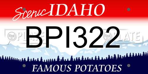 BPI322 Idaho License Plate