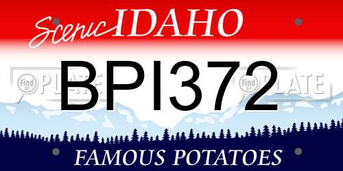 BPI372 Idaho License Plate