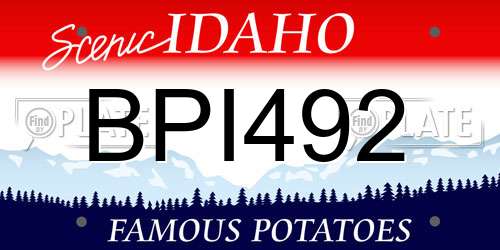 BPI492 Idaho License Plate