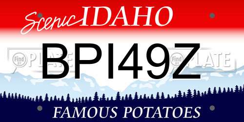 BPI49Z Idaho License Plate