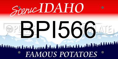 BPI566 Idaho License Plate