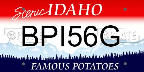 BPI56G Idaho License Plate